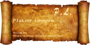 Platzer Levente névjegykártya
